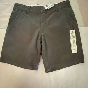 NWT size 8 husky Cat & Jack gray four pocket belted zippered shorts bottoms